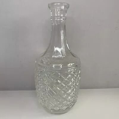 Buy Vintage Glass Decanter Bottle 9” Tall Ornate Great Shape Display Prop No Stopper • 9.99£