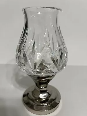 Buy 8” Waterford Crystal Hurricane Lamp Candle Holder Silver Base • 72.27£