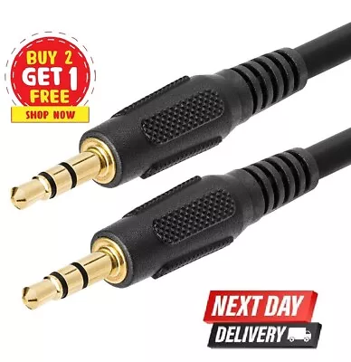 Buy Headphone 3.5mm Aux Cable Audio Lead Jack Stereo PC Car Male To Male 0.3m To 10m • 5.99£