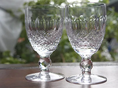 Buy Waterford Crystal Colleen Claret Wine Glasses Pair Vintage Signed • 59£