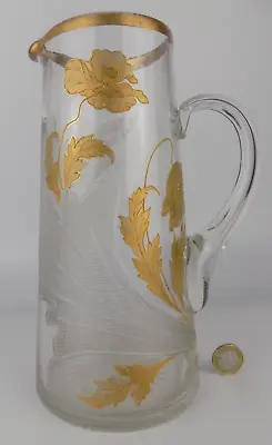 Buy Baccarat Art Nouveau Gilt Decorated And Cut Art Glass Jug/pitcher. (B) • 120£