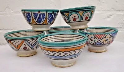 Buy Traditional Hand Painted Ceramic Dipping Bowl * Fes Pottery * Rustic • 8£