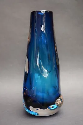Buy Mid 1960s Whitefriars Kingfisher Blue Knobbly Vase | Old Vintage Glass Vase • 79.95£
