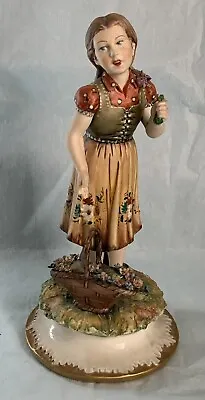 Buy Capodimonte Girl With Flower Basket - Signed Volta • 25£