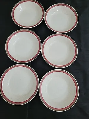 Buy Carrigaline Pottery County Cork Beige, Brown & Dark Red Soup 6 Bowls • 29.50£