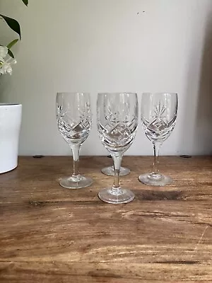 Buy Cut Crystal Wine Glasses Webb Corbett Crystal  X 4 Delicate Vintage Party • 27.50£