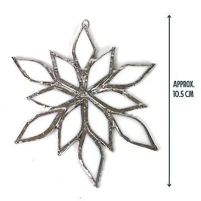 Buy Stained Glass Snowflake Window Decoration For Christmas And Winter Holidays • 15£