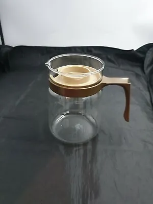 Buy Vintage Retro JAJ England Pyrex Tea Coffee Pot Clear Glass Brown Handle Lid • 12.99£