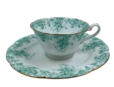 Buy Shelley England Fine Bone China Dainty Green Cup And Saucer 053 Set Vintage • 91.03£
