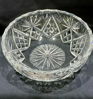 Buy Beautiful Heavy Cut Glass Crystal Bowl 20 Cm • 25£