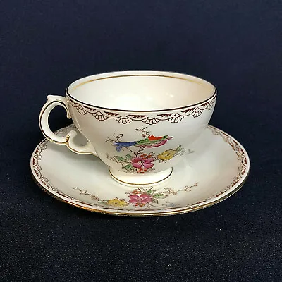 Buy Adderley  A156  Cup & Saucer - Flowers And Birds - Bone China England • 25.54£