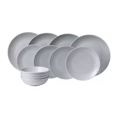 Buy Royal Doulton Dinnerware Set 12pcs GrayGlaze Stoneware Dishwasher/Microwave Safe • 165.82£