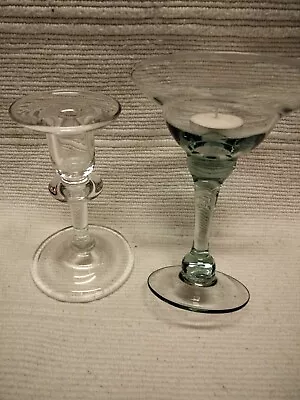 Buy Vintage Glass Candal Holder 2 Each.Collectables Rare • 30£