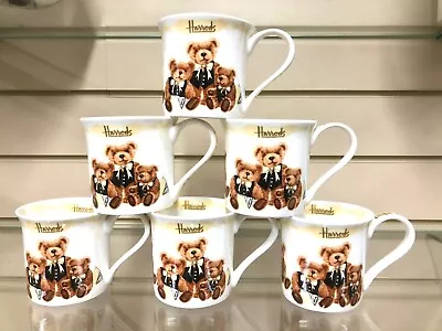 Buy Harrods Coffee Mug Cream Teddy Set Of 6 Fine Bone China Tea Coffee Ideal Gift • 49.99£