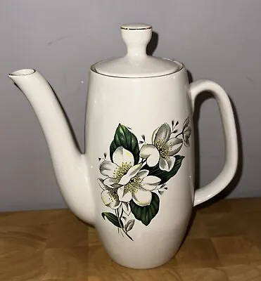 Buy Vintage Mid Century Sylvac Ware White Alpine Rose Coffee Pot • 35£