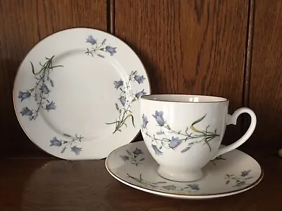 Buy Royal Grafton Fine Bone China Art Deco Trio Tea Cup  Saucer Side Plate Bluebells • 5£