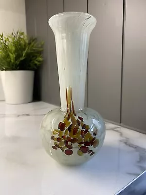 Buy Beautiful Vintage Mdina Maltese Art Glass Stem Vase Spatters Of Colour • 14£