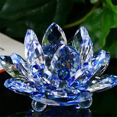 Buy (Blue80mm)Crystal Flower Crystal Flower Ornaments Home Decoration Beautiful • 9.29£