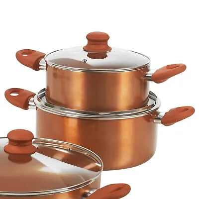Buy Non Stick Ceramic Induction Casserole Dish Stockpot Pot Soup Stew Pan Glass Lid • 13.99£