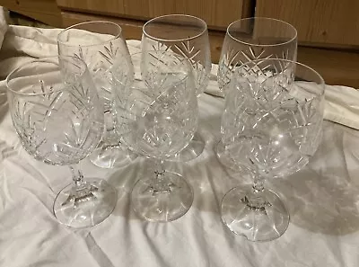 Buy Lovely Vintage Set Of  6 Thomas Webb Crystal Large Wine Glasses • 55£