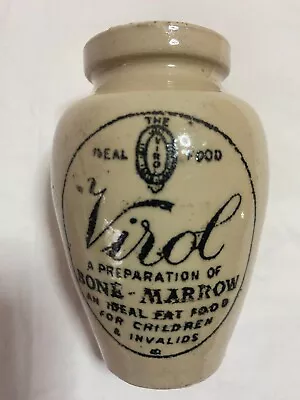 Buy VIROL, Vintage Beige Stoneware Jar, Bone Marrow Preparation, Ideal Food Fat • 6£