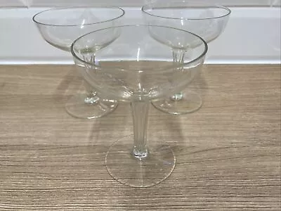 Buy ANTIQUE HOLLOW STEM CHAMPAGNE GLASSES  - Sliced Stem - Circa 1910 Height 12.5 C • 45£