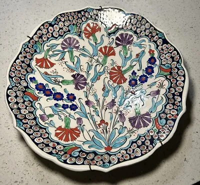 Buy Vintage Turkish Iznik Decorative Wall Decor Plate 10” Hand Painted • 17.33£