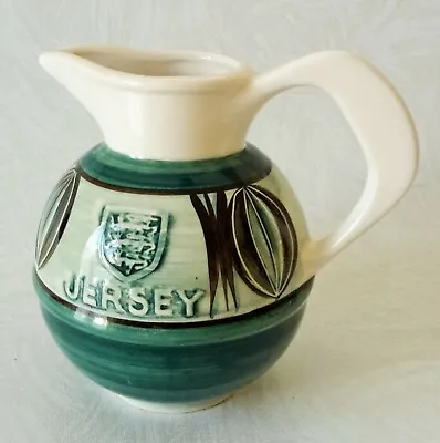 Buy Jersey Pottery Vintage Retro Medium Rotund Jug – Brown & Green – Superb Cond • 14.99£