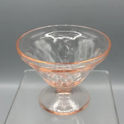 Buy Vintage Pink Depression Dessert Sherbet Glass 3  Swirl Pedestal Replacement MCM • 7.67£
