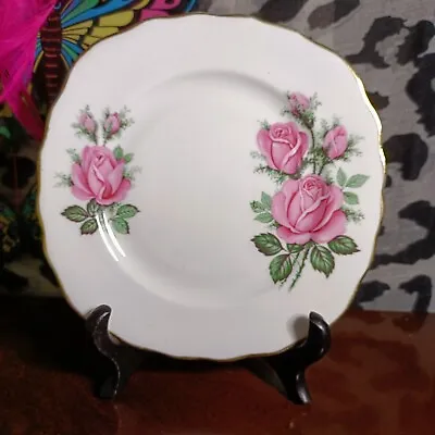 Buy Vintage Bone China Tea Plate-royal Vale England Pink Rose Design 6inch/16cm • 5.99£