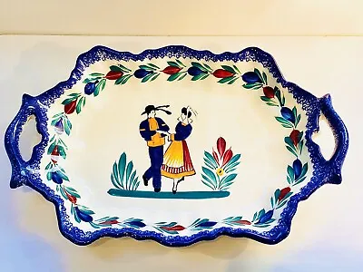 Buy Henriot Quimper Breton Couple Dancing Plate / Tray Vibrant Colours Excellent • 40£
