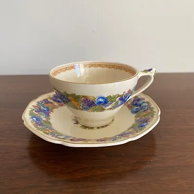 Buy SET Of 4 Crown Ducal England FLORENTINE 1954 Raised Pattern Coffee Cup W Saucer  • 39.85£