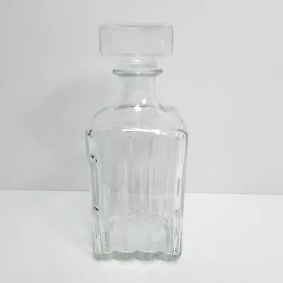 Buy Glass Decanter Clear Square Italian, Wine, Liquor, Whiskey, Made In Italy • 17.07£