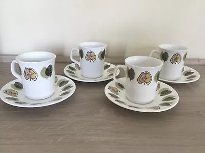 Buy J & G MEAKIN  APPLEWOOD COFFEE CUPS & SAUCERS X 4 IN EXCELLENT CONDITION • 15.99£