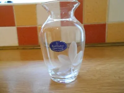Buy Royal Doulton Crystal Glass Vase With Original Label • 7.99£