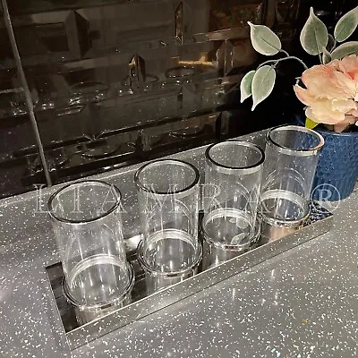 Buy Tall Candle Tea Light Holder Glass Hurricane Candle Holder Stand Wedding Table • 12.50£