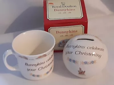 Buy Royal Doulton Pottery Of Beatrix Potter Bunnykins Childs Round Bank & Mug • 10£