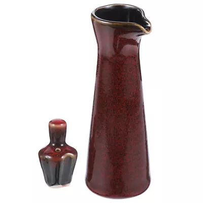 Buy Ceramic Oil Dispenser Vinegar Bottle Soy Sauce Cruet Jar Red-QH • 14.99£