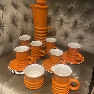 Buy Mid Century 1970s Vintage Orange Carlton Ware Wellington Coffee Set Pot Cups • 105£
