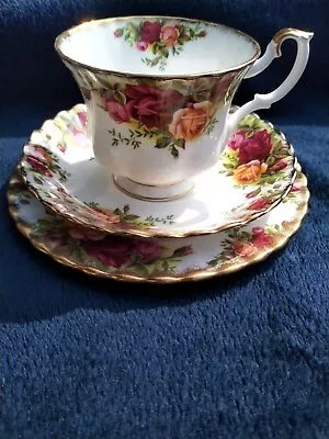 Buy Vintage Royal Albert Bone China Cup, Saucer And Cake Plate Old Country Roses • 12.95£