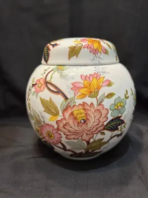Buy Vintage  Woods Of Windsor Staffordshire Bone China Floral Pot Pourri Jar 5  Tall • 15£