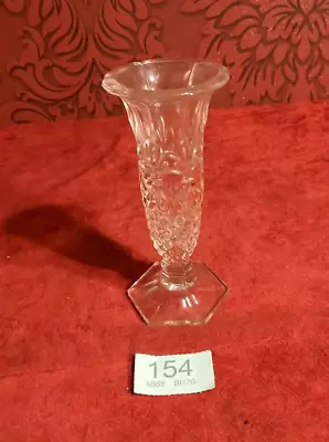 Buy Moulded Clear Glass Vase - 17 Cm Tall - No Chips Or Cracks • 0.99£