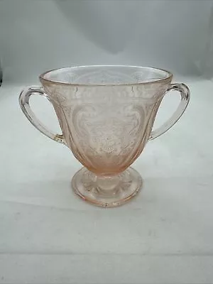 Buy 1934- 1941 Vintage Hazel Atlas Pink Royal Lace Depression Glass Open Sugar Bowl • 19.17£