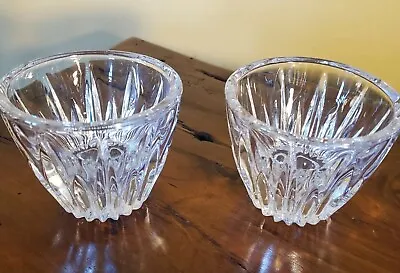 Buy 2 Wedgwood Candle Holders Heavy Glass Crystal? Small Clear Ornate Votives Decor • 12.32£