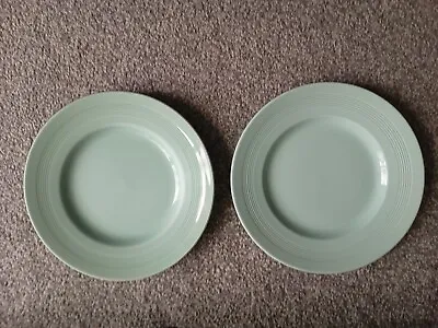 Buy 2 X Woods Ware Beryl Green Small Dinner Plates 9 Inch • 6£