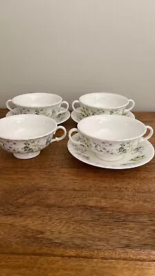 Buy 4 X Minton Spring Valley Soup Coups And 3 X Under Saucers. • 6.49£