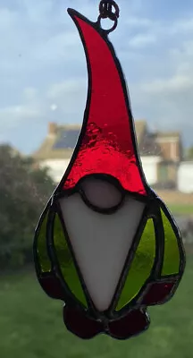 Buy Hand Made Stained Glass Christmas Gonk Ornament Suncatcher Decoration • 10£