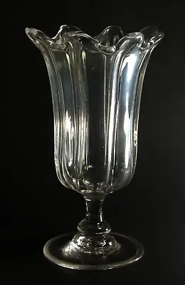 Buy ~ Antique Ea. 1800's American Blown Flint Glass Celery Vase Fluted  • 91.25£