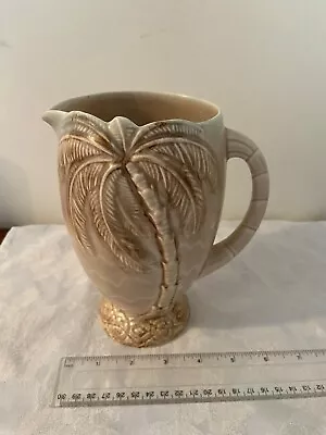 Buy VINTAGE 1940s BESWICK WARE BEIGE PALM TREE JUG WITH TURQUOISE BLUE PATTERN 1074 • 9.99£