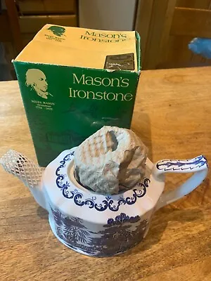Buy Masons Ironstone Blue Willow Teapot Ringtons 75th Anniversary 1907 - 1982 Boxed • 39.99£